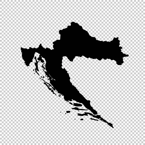 Vector Χάρτη Κροατία Απομονωμένη Διανυσματικά Εικονογράφηση Μαύρο Άσπρο Φόντο Εικονογράφηση — Διανυσματικό Αρχείο