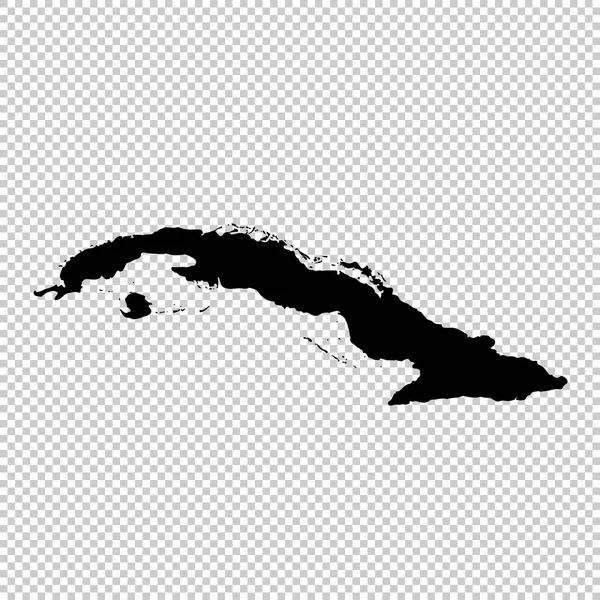 矢量地图古巴 孤立的矢量插图 黑色的白色背景 Eps — 图库矢量图片