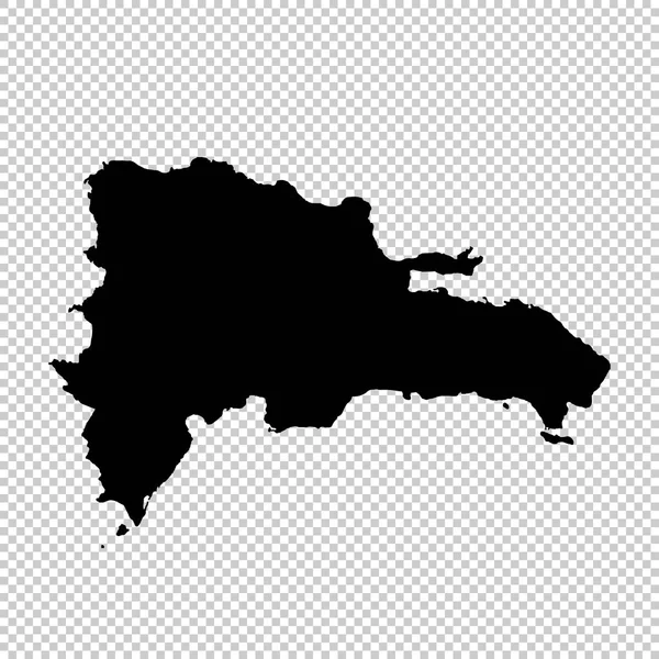 Mapa Vectorial República Dominicana Ilustración Vectorial Aislada Negro Sobre Fondo — Vector de stock