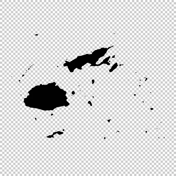 ベクトル地図フィジー 分離ベクトル図です 白背景に黒 Eps — ストックベクタ