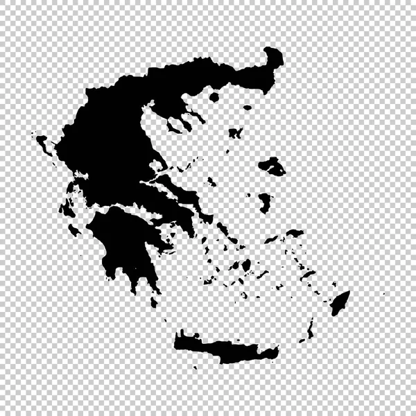 Mappa Vettoriale Grecia Illustrazione Del Vettore Isolato Nero Sfondo Bianco — Vettoriale Stock