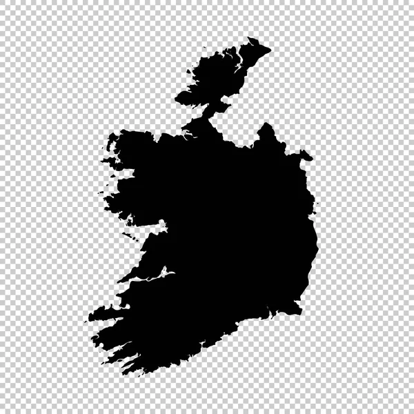 Mapa Vectorial Irlanda Ilustración Vectorial Aislada Negro Sobre Fondo Blanco — Archivo Imágenes Vectoriales