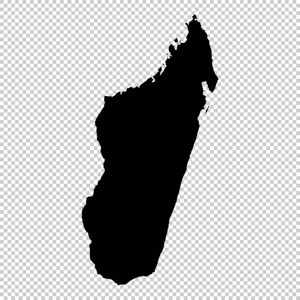 Mapa Vetorial Madagáscar Ilustração Vetorial Isolada Preto Sobre Fundo Branco — Vetor de Stock