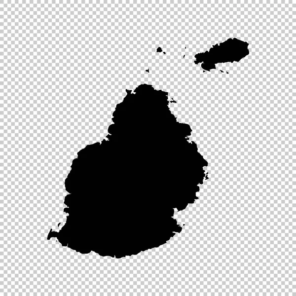 Vector Map Mauritius Isolated Vector Illustration Black White Background Eps — Stock Vector