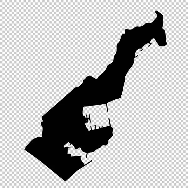 矢量地图摩纳哥 孤立的矢量插图 黑色的白色背景 Eps — 图库矢量图片