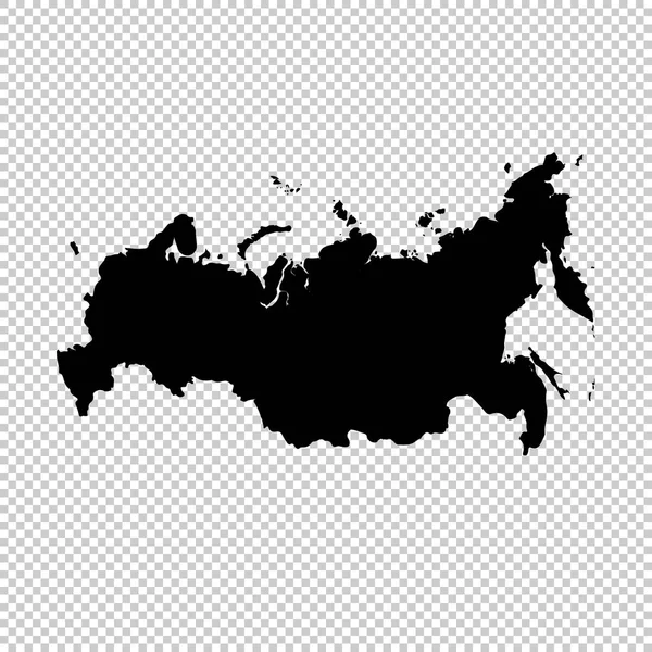 Vektorkarte Russland Isolierte Vektorillustration Schwarz Auf Weißem Hintergrund Folge Abbildung — Stockvektor