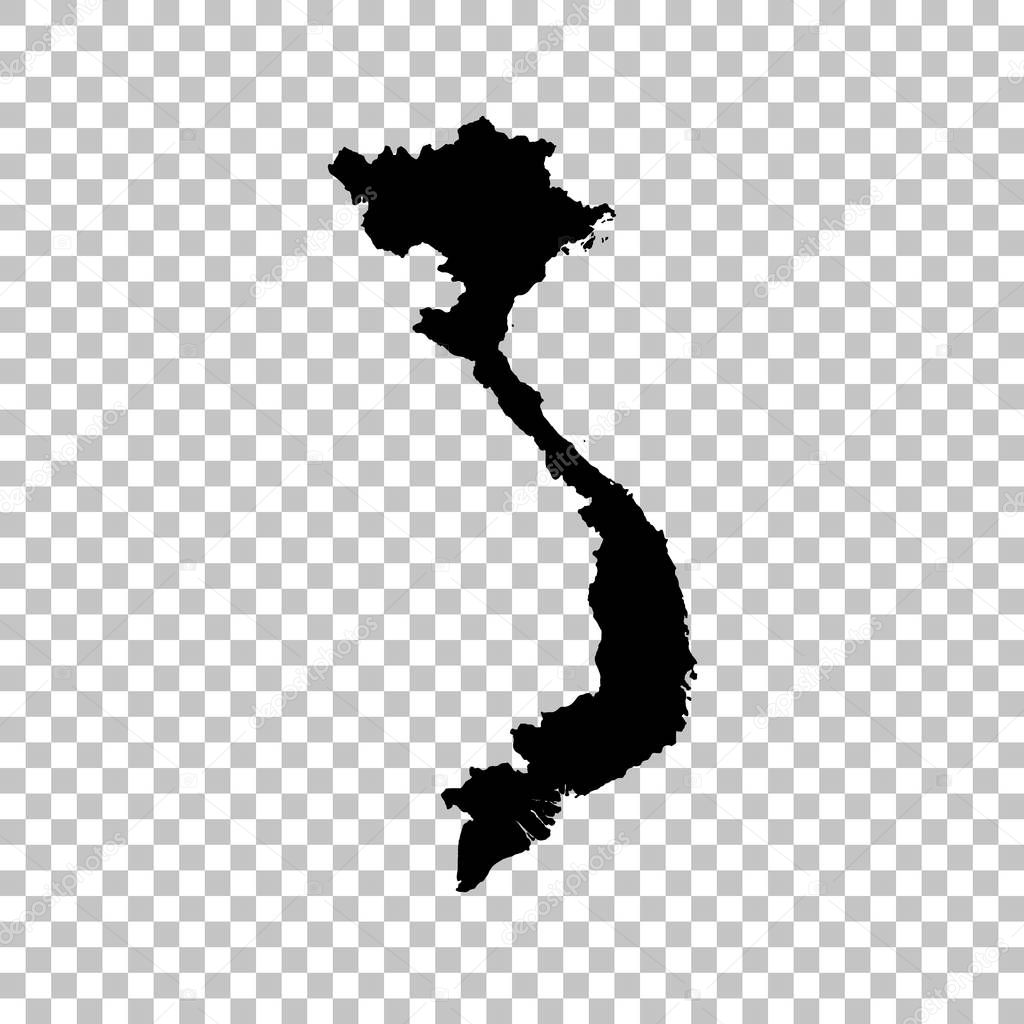 Vector map Vietnam. Isolated vector Illustration. Black on White background. EPS 10 Illustration.