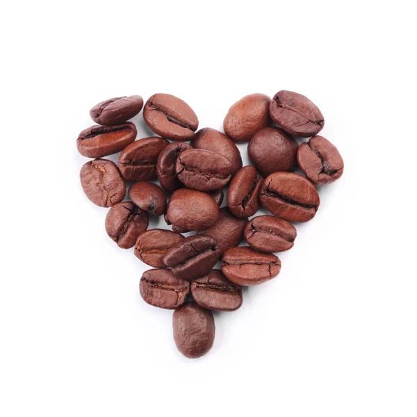 Coffee beans in shape of heart — Stock Photo, Image