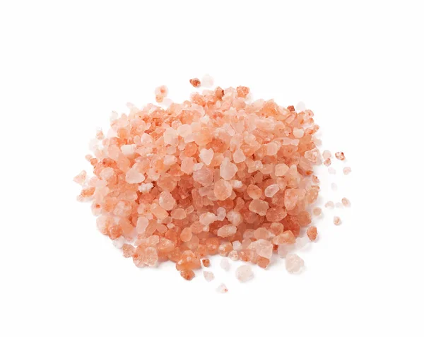 Himalaya or Himalayan rock salt over white background. — Stock Photo, Image