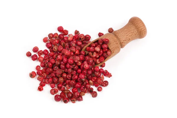 Red peppercorns isolated on white background — Stock Photo, Image