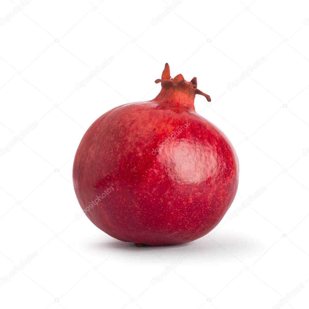 Pomegranate. Fresh raw fruit isolated on white background. With clipping path.