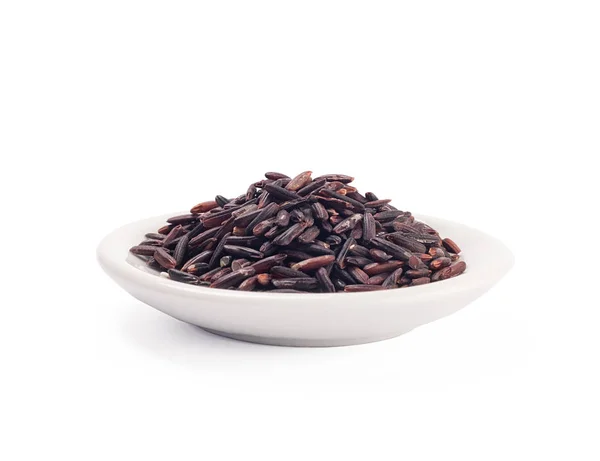 Deep Purple arroz, arroz Homnil, arroz Homnin, arroz de fragancia negro aislado — Foto de Stock