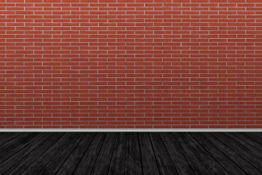 Eski ahşap zemin ile eski tuğla duvar. Eski oda arka plan.