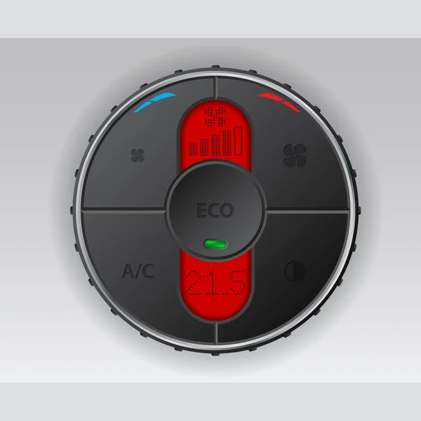 Black air condition gauge with red lcd — Stock Vector