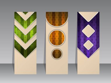 Gölgeler ile ayarla soyut şeritli başlık