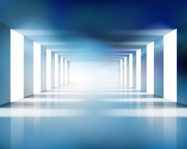 Büyük boş salonu. Vektör çizim.