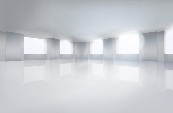 Large room. Vector illustration.