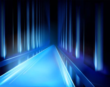 Sanal projeksiyon - tünel. Vektör çizim.