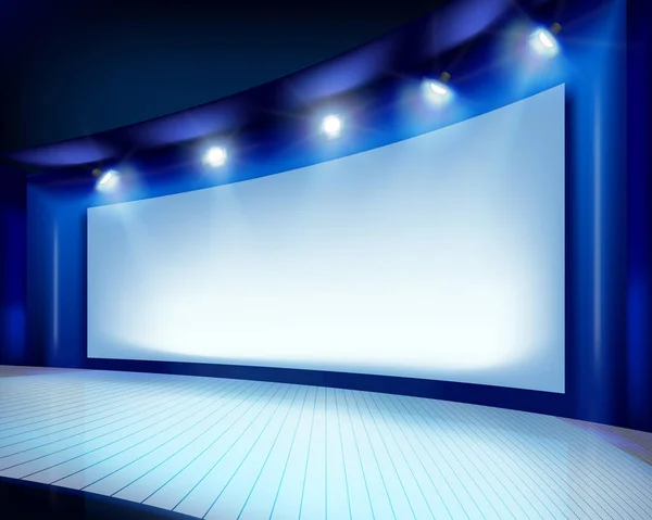 Projection screen on the stage. Vector illustration. — Stock Vector