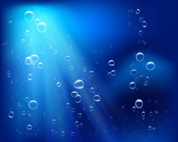 Vzduchová bublina v hlubokém moři. Vektorové ilustrace. — Stockový vektor
