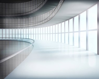 cam binanın iç. vektör çizim.