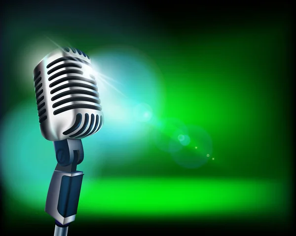 A mikrofon az üres színpadot. Vektoros illusztráció. — Stock Vector
