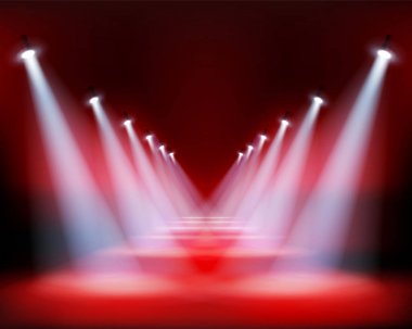 Pist show, ışık performansı. Vektör çizim.