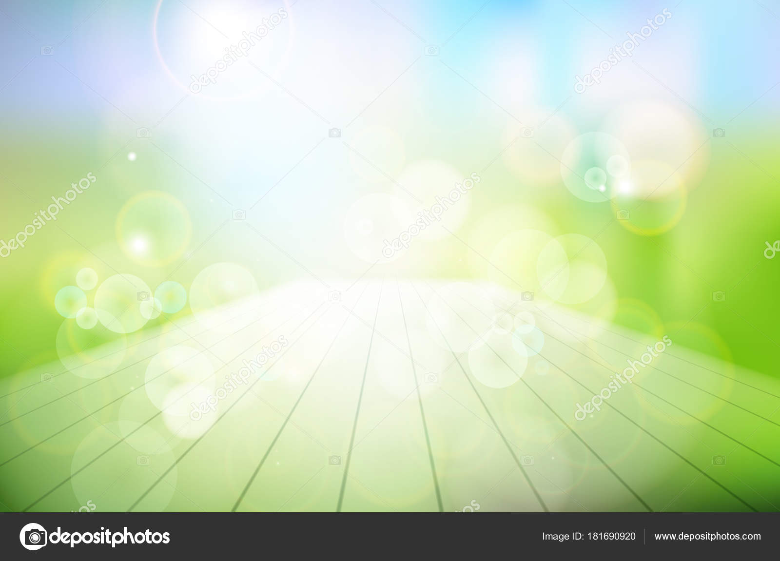Nature background. Abstract wooden terrace in the garden