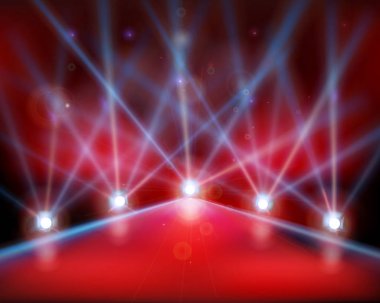 Pist show, lazer ışıkları. Vektör çizim.