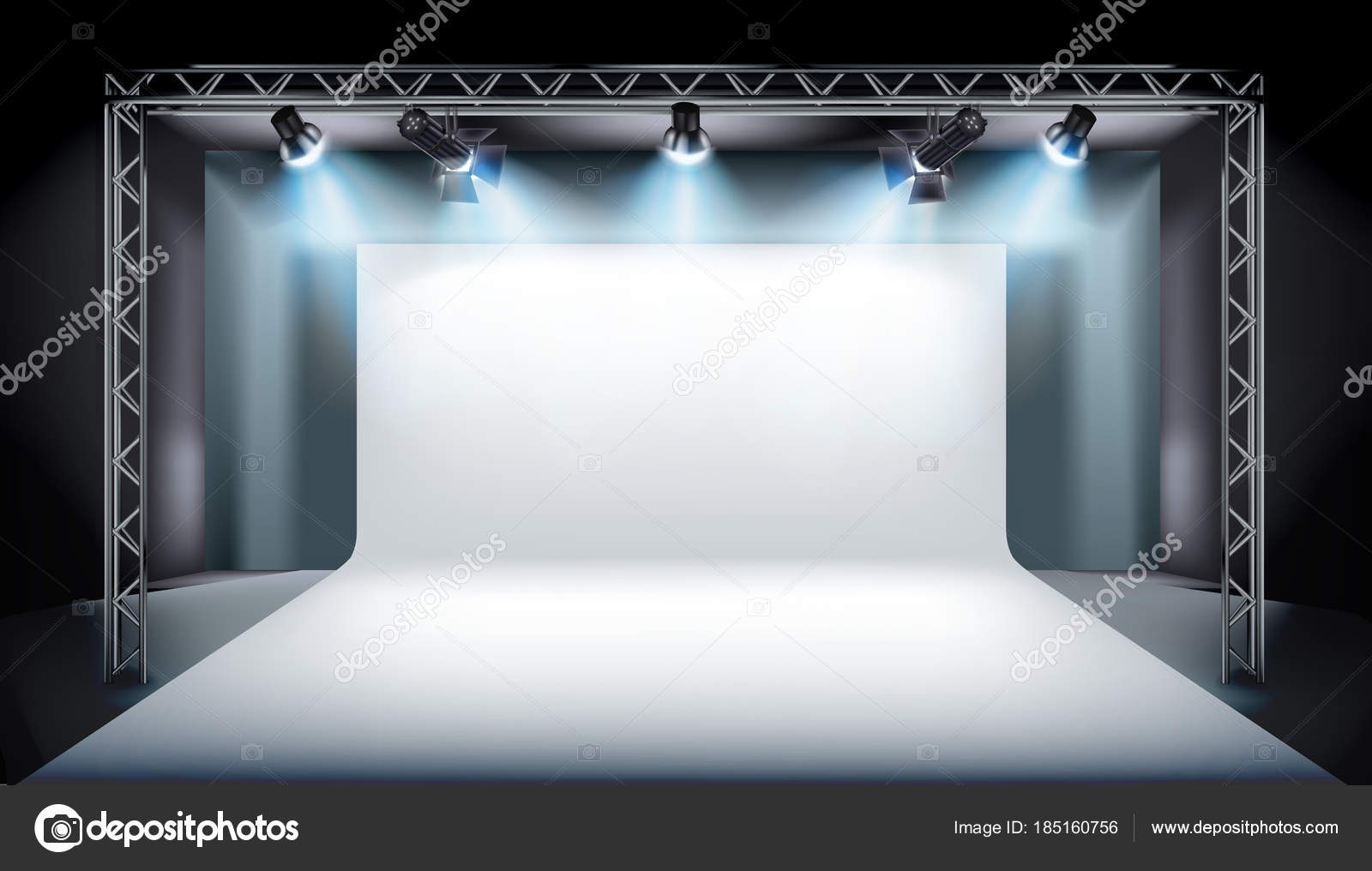 Empty stage in television studio. Vector illustration. Stock Vector by  ©silvae 185160756