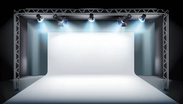 Empty stage in television studio. Vector illustration. — Stock Vector