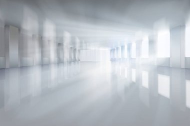 Windows ile büyük salonu. Vektör çizim.