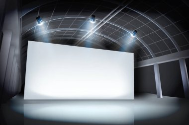 Projeksiyon ekranı Galeri. Vektör çizim.