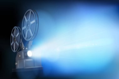 Eski film projektör. Vektör çizim.