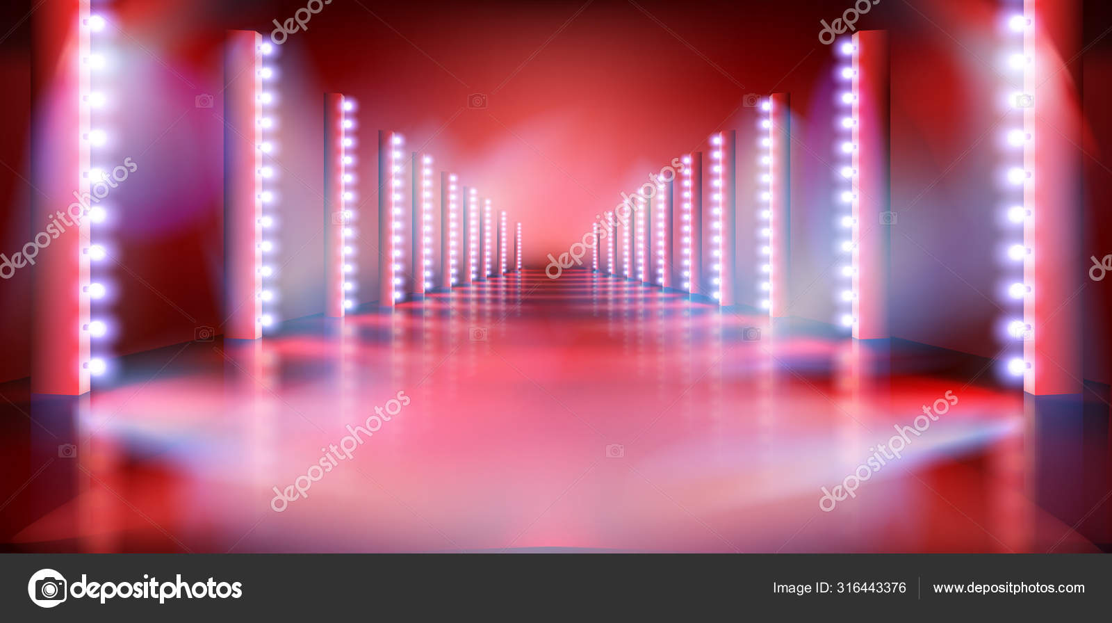 Empty Runway Fashion Show Catwalk with Moving Beam Lighting Stock Photo   Image of music effect 97199698