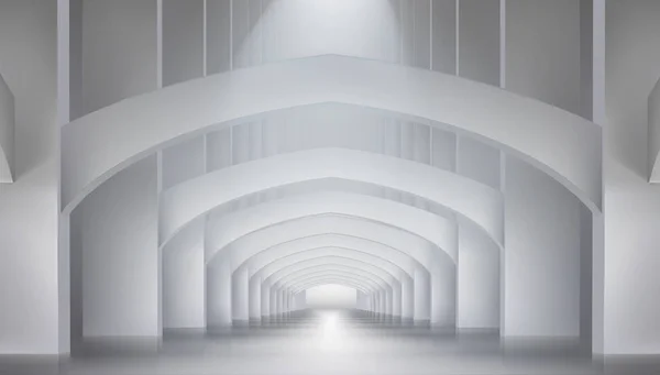 Eine große Halle mit Säulen. Vektorillustration. — Stockvektor