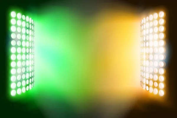 Зеленые и оранжевые прожекторы. Векторная иллюстрация . — стоковый вектор