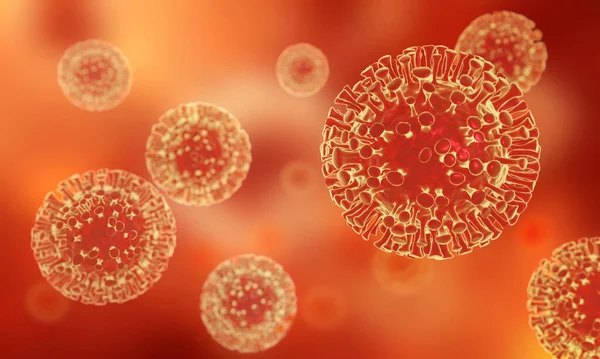 Микроскопический Вид Инфекционного Вируса Заражение Распространение Болезни Вирусные Клетки Патогенного — стоковое фото