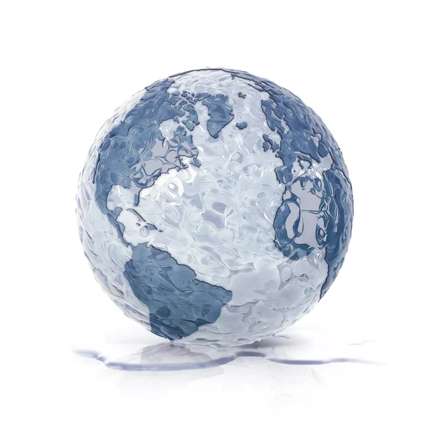 Globo de hielo ilustración 3D mapa de América del Norte y del Sur —  Fotos de Stock