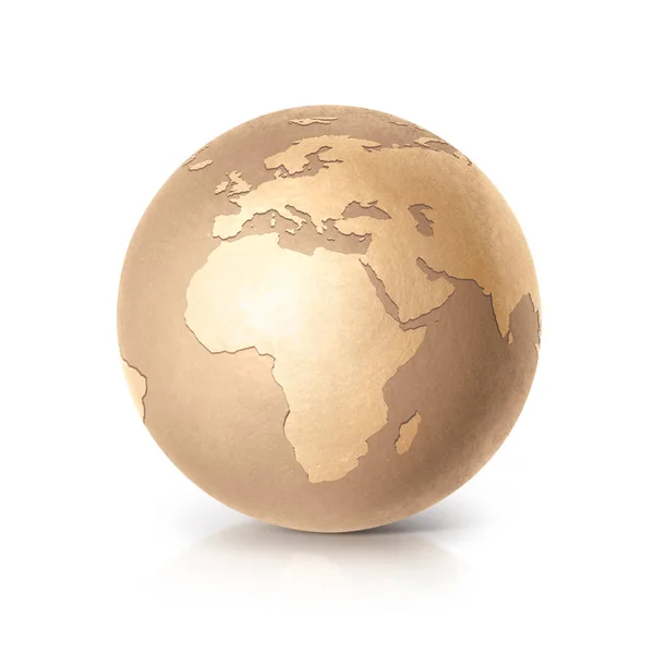 Golden globe Illustration 3D europe et afrique carte — Photo