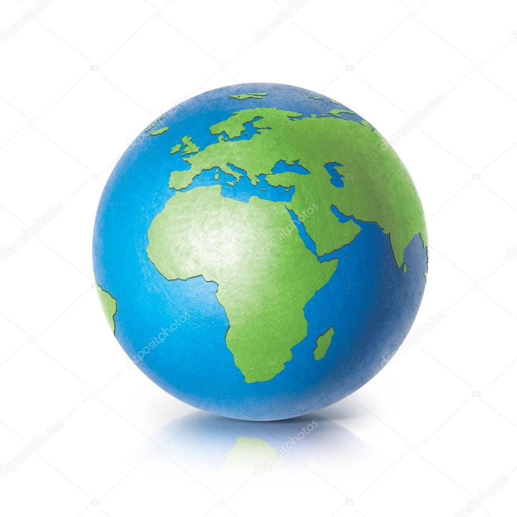 Color globe 3D illustration europe and africa map