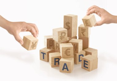 Ekonomi ve para kavramı izole arka plan üzerinde.