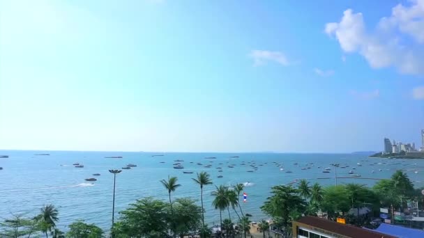 Aerial Pattaya front beach, Thailand — Stock Video