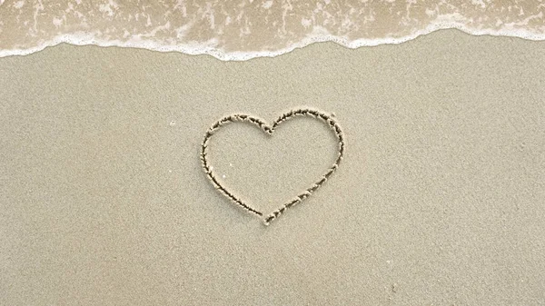 Символ Написаний Піску Пляжі Стокове Фото