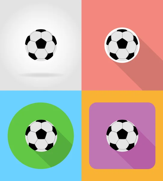 Pallone da calcio piatto icone vettoriale illustrazione — Vettoriale Stock