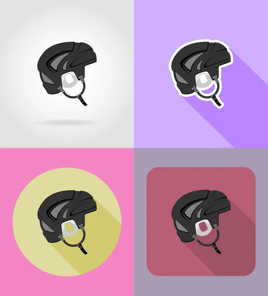 Hockey helmet flat icons vector illustration — Stock Vector