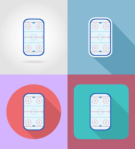 Векторная иллюстрация плоских икон хоккейного стадиона — стоковый вектор