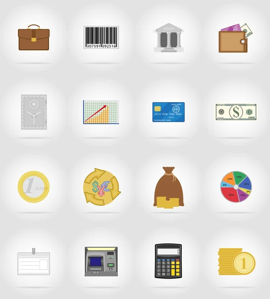 Wirtschaft und Finanzen Flat Icons Vektor Illustration — Stockvektor