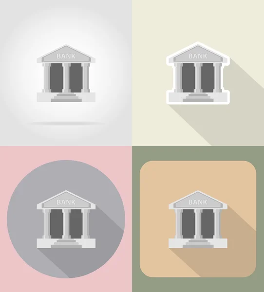 Banco iconos planos vector ilustración — Vector de stock