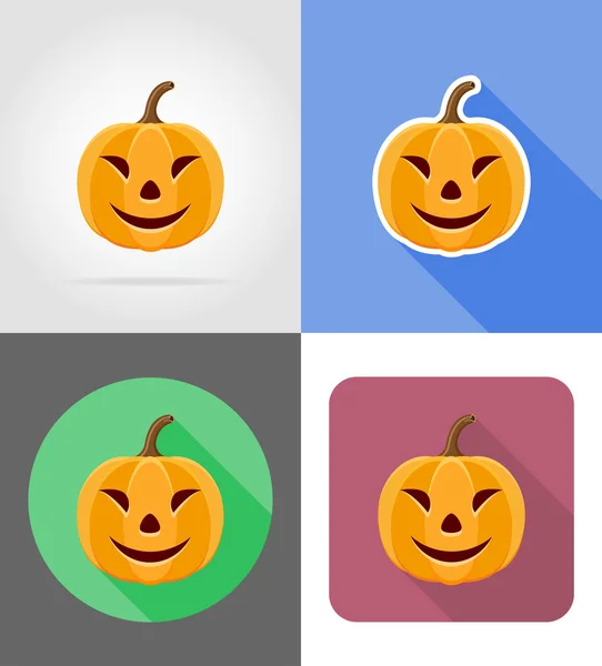 Halloween calabaza iconos planos vector ilustración — Vector de stock